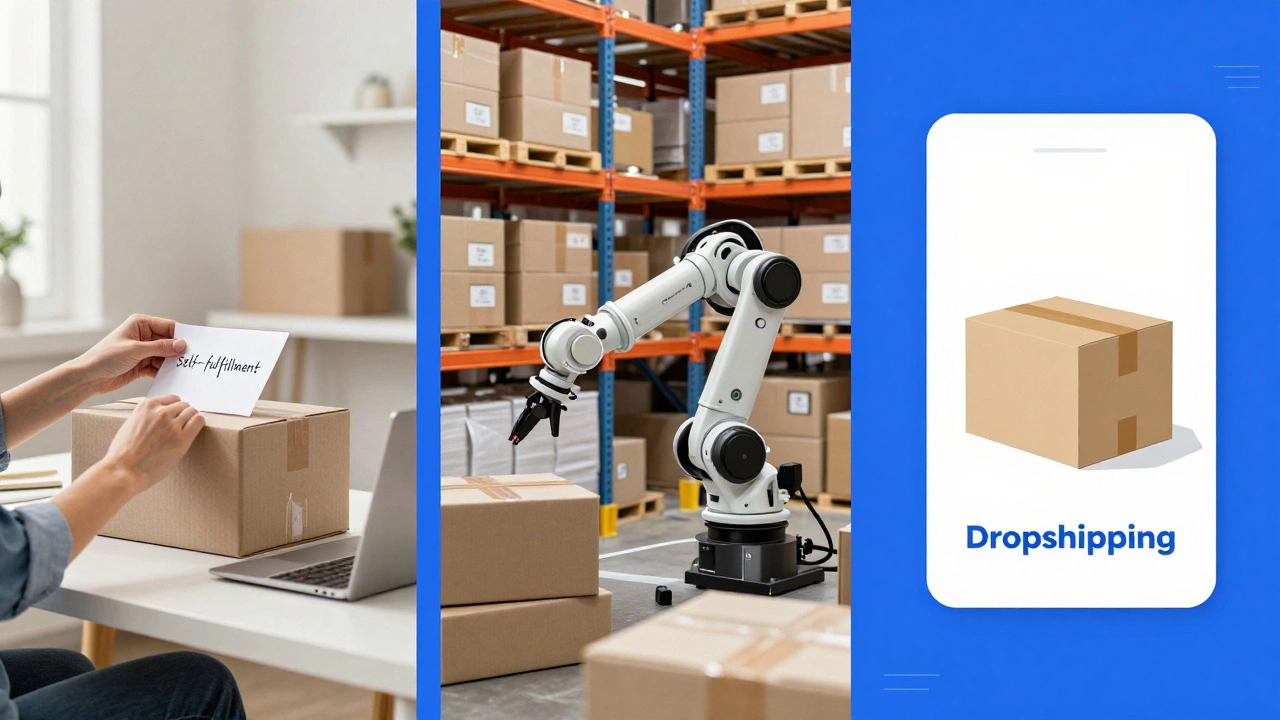 Comparison of self-fulfillment, 3PL warehouse, and dropshipping models