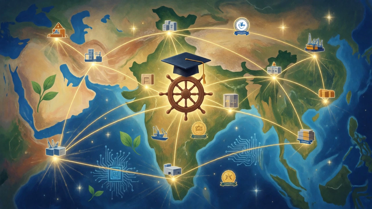 Conceptual art of global logistics networks and career pathways